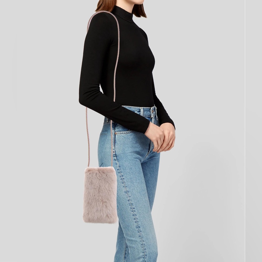The Cashmere Project Mink Fur Mini Phone Purse Crossbody Bag